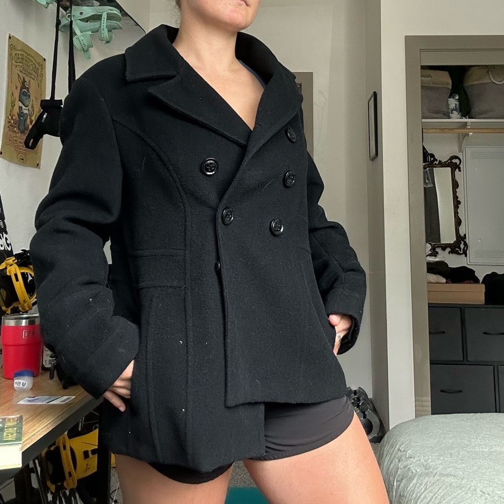 St. John's Bay Elegant Black Peacoat